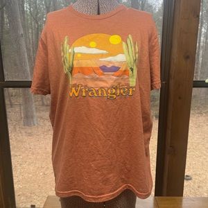 Wrangler graphic desert tee outdoors nature orange size large